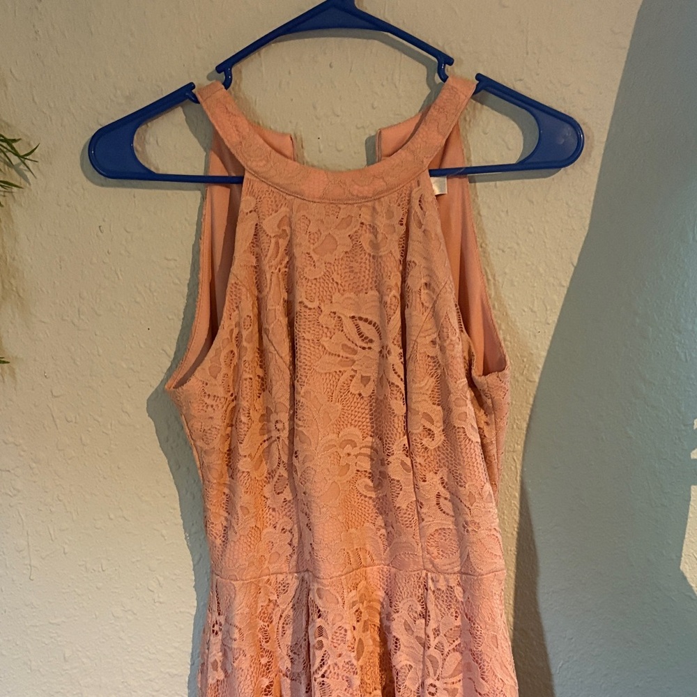 Elegant Lace Dress in Peach